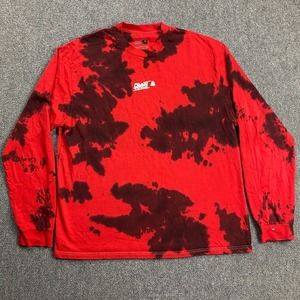 Ghost‎ Shirt Men's Extra Large Red Tie Dye Long Sleeve Casual Crew Neck Cotton